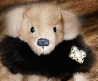 recycled fur teddy bear
